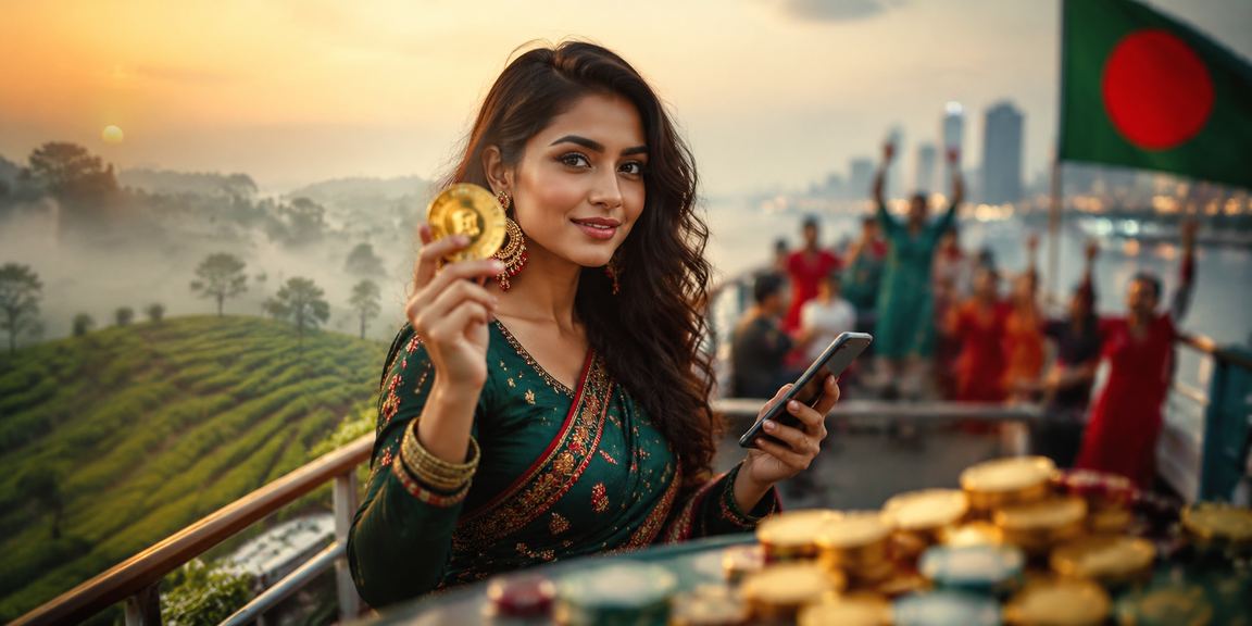 সিলেটে লাল-সবুজ আলোয় মোবাইলে bd111 ভাউচার কোড ব্যবহার করার দৃশ্য